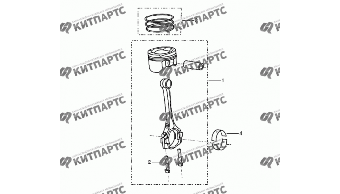 Поршневая группа S30 (E-Teco) Dong Feng S30